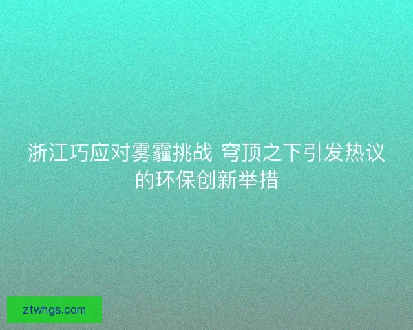 浙江巧应对雾霾挑战 穹顶之下引发热议的环保创新举措
