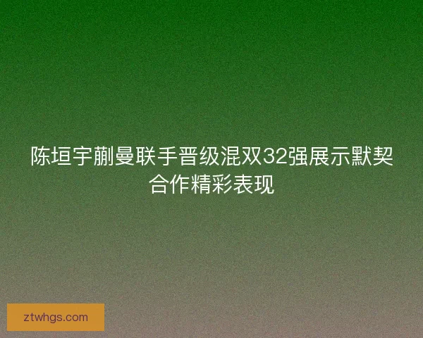 陈垣宇蒯曼联手晋级混双32强展示默契合作精彩表现 陈垣宇蒯曼联手晋级混双32强展示默契合作精彩表现
