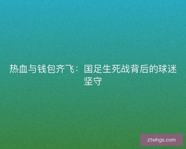 热血与钱包齐飞：国足生死战背后的球迷坚守